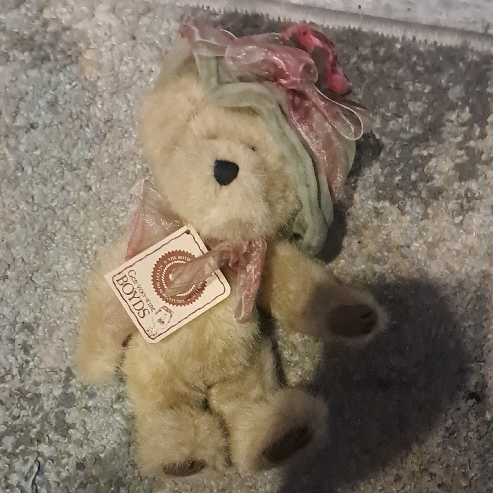 Boyds Bears Plush with Pink and Green Accents